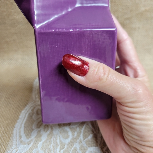 Ceramic Milk creamer carton eggplant color vintage new old stock - Picture 3 of 6